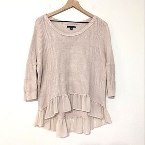 American Eagle Ruffle Trim Knit Sweater size XS